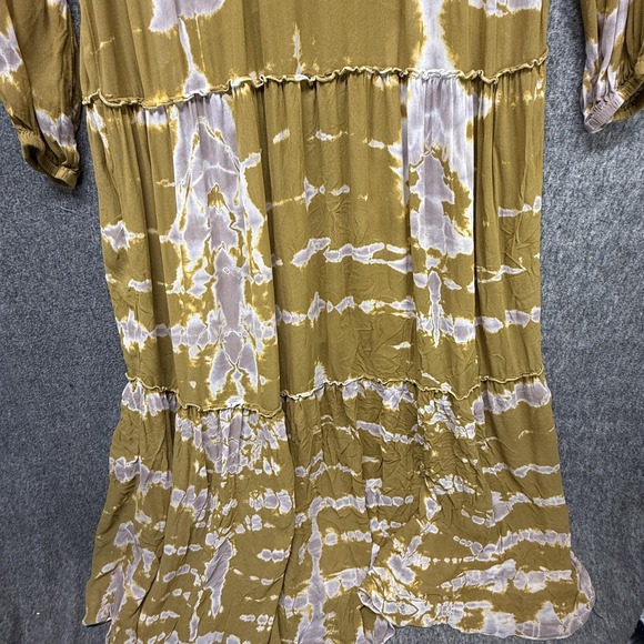 Young Fabulous & Broke Dress Womens XS Olive Lavender Tie Dye Boho Tiered Maxi - Picture 12 of 12
